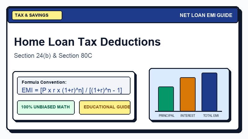 Home Loan Tax Benefits: Section 80C, 24(b), and 80EEA Explained - Net Loan EMI Calculator Guide