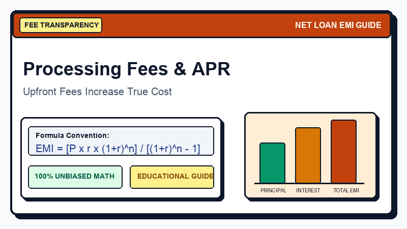How Processing Fees and Closing Costs Change Your Effective Borrowing Cost (APR) visual financial infographic